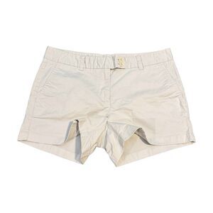 Vineyard Vines Shorts Womens 8 Ivory Y2K Micro Mid Rise Cotton Pockets Logo Cute